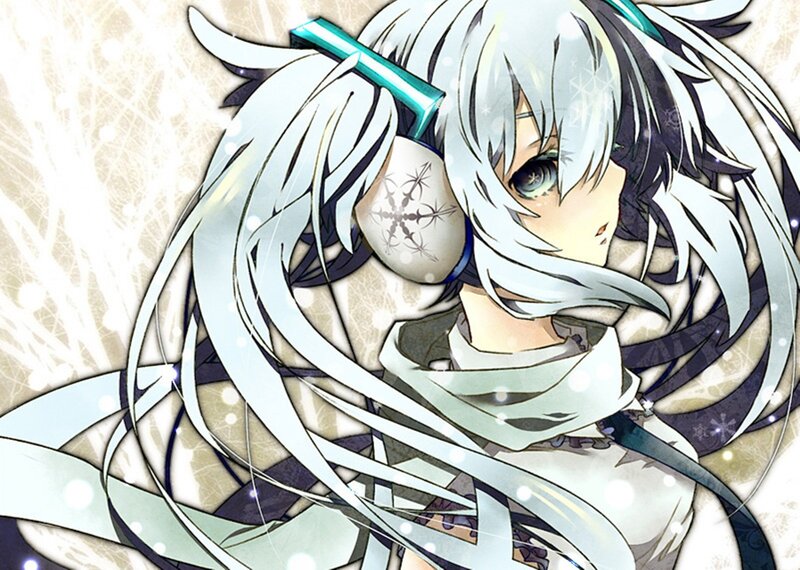 Anime Girl with White Hair — Calm, Winter