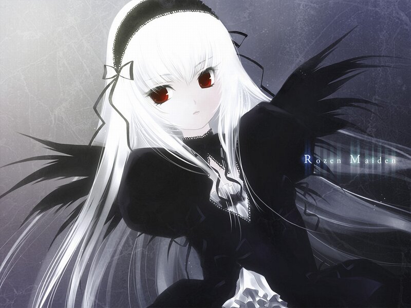 Anime Girl with White Hair — Dramatic, Digital Art, Red Eyes