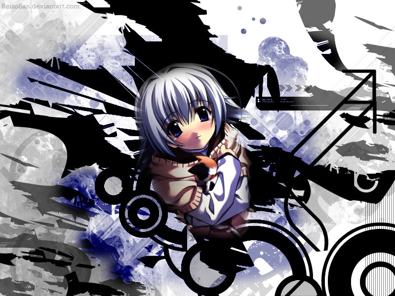 Anime Girl with White Hair — Dramatic, Digital Art