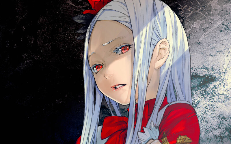 Anime Girl with White Hair — Dramatic, Manga, Red Eyes
