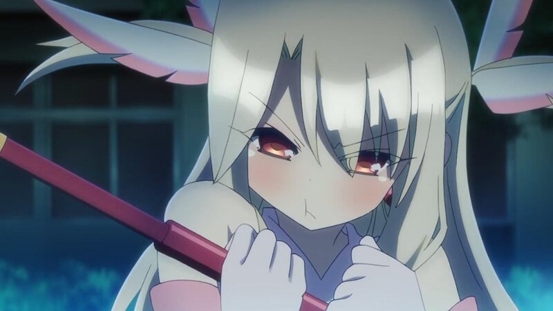 Anime Girl with White Hair — Dramatic, Night, Sword