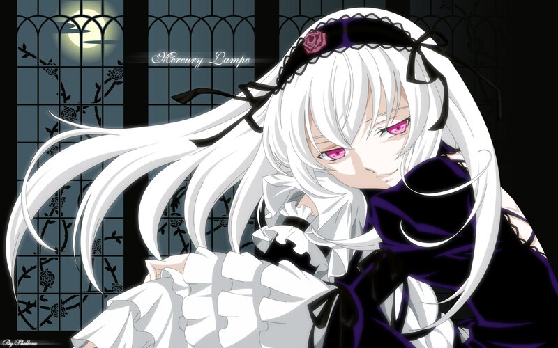 Anime Girl with White Hair — Dramatic, Night