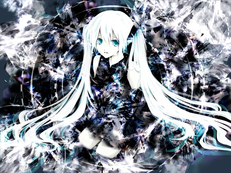 Anime Girl with White Hair — Dramatic
