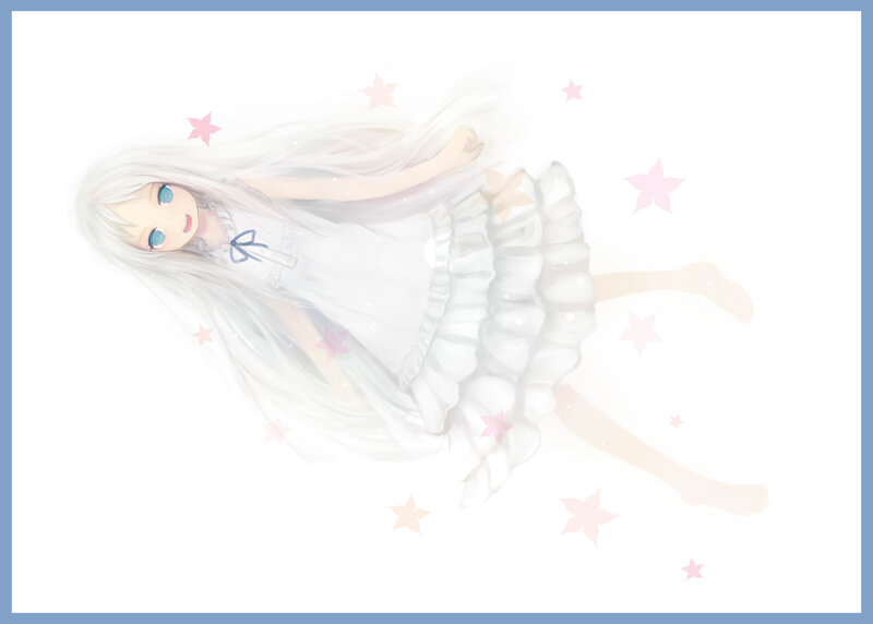 Anime Girl with White Hair — Dreamy, Digital Art