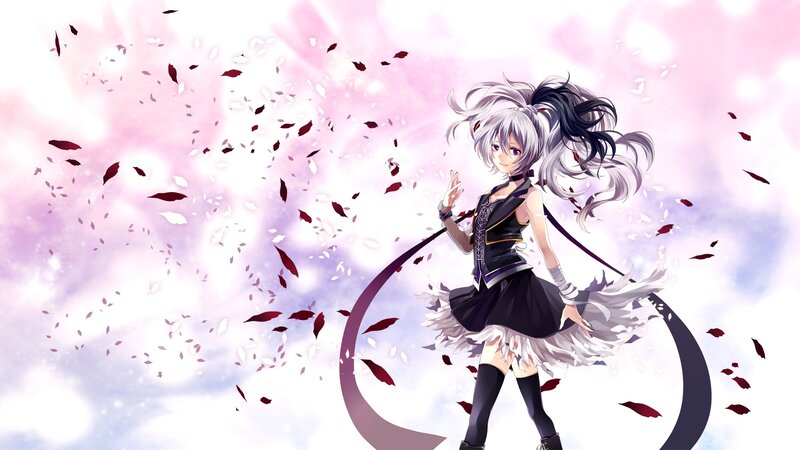 Anime Girl with White Hair — Dynamic, Spring