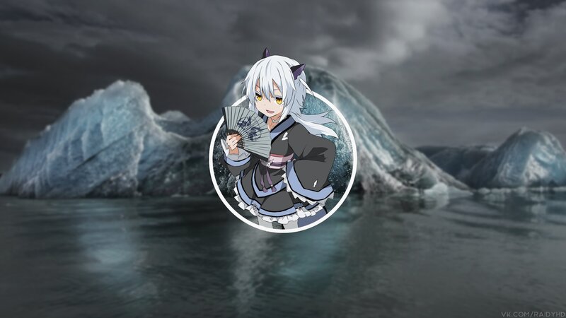 Anime Girl with White Hair — Gray, Dramatic, Iceberg