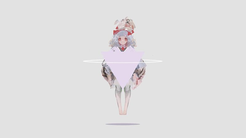 Anime Girl with White Hair — Gray, Serene, Digital Art