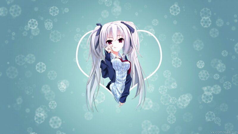 Anime Girl with White Hair — Light Blue, Calm, Winter
