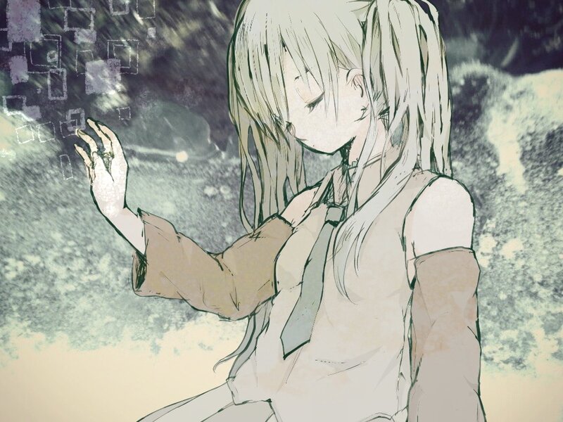 Anime Girl with White Hair — Melancholic, Manga