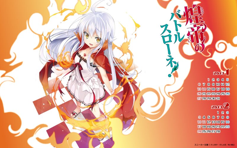 Anime Girl with White Hair — Orange, Dramatic