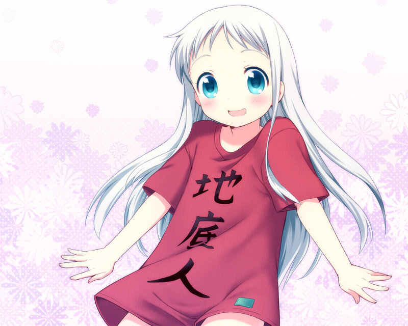 Anime Girl with White Hair — Pink, Cheerful, T-shirt