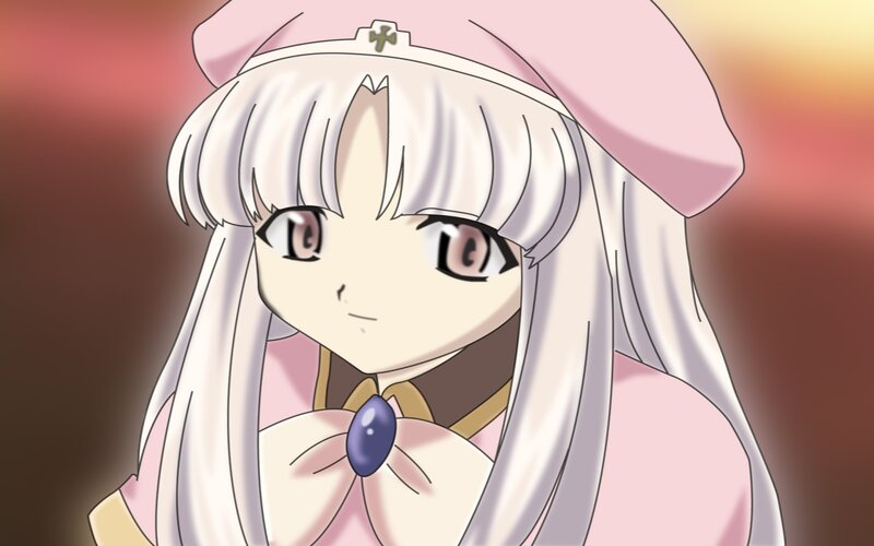 Anime Girl with White Hair — Pink, Dramatic, Sunset