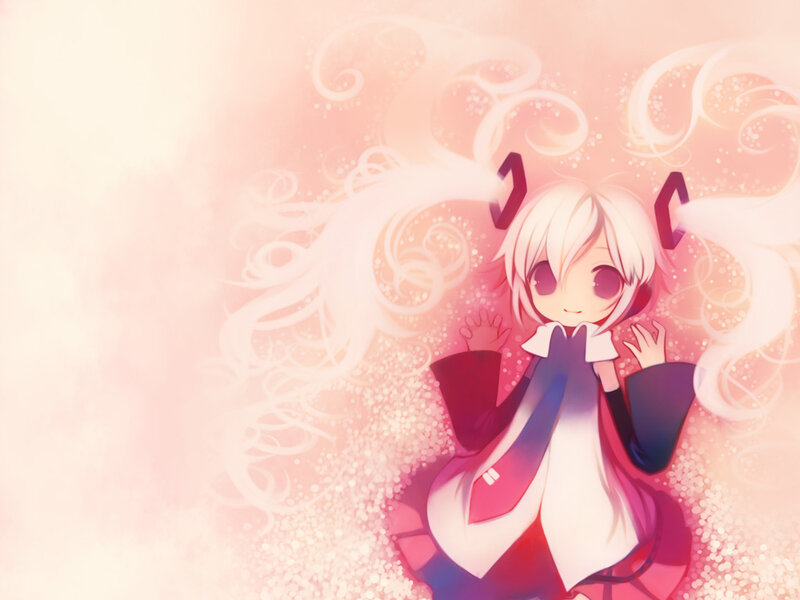 Anime Girl with White Hair — Pink, Dreamy