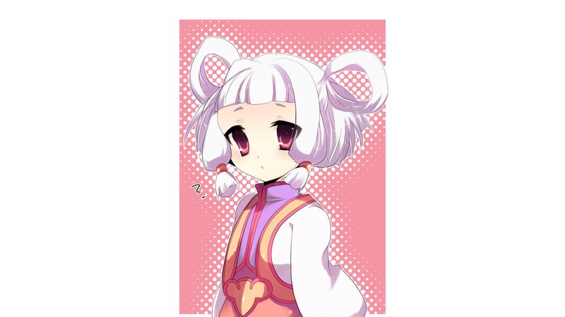 Anime Girl with White Hair — Pink, Playful