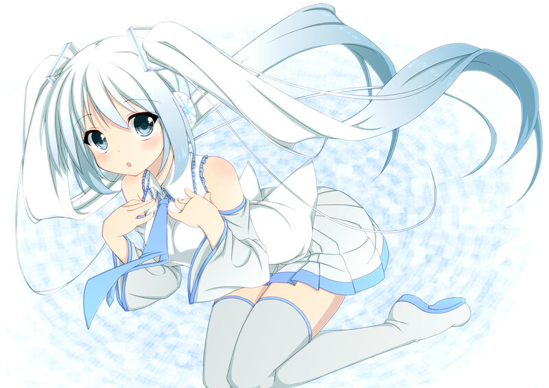 Anime Girl with White Hair — Playful, Digital Art