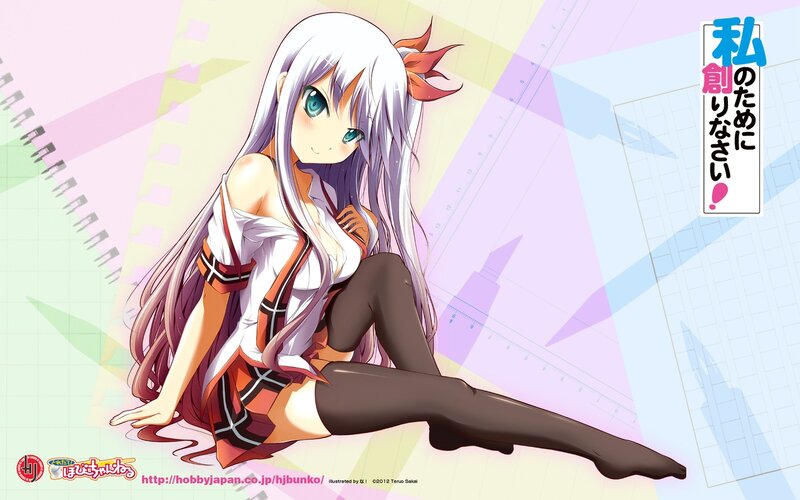 Anime Girl with White Hair — Playful, School Uniform