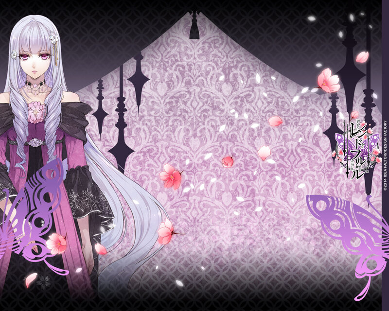 Anime Girl with White Hair — Purple, Dramatic, Flowers