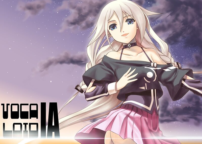 Anime Girl with White Hair — Purple, Dramatic, Night, Sword
