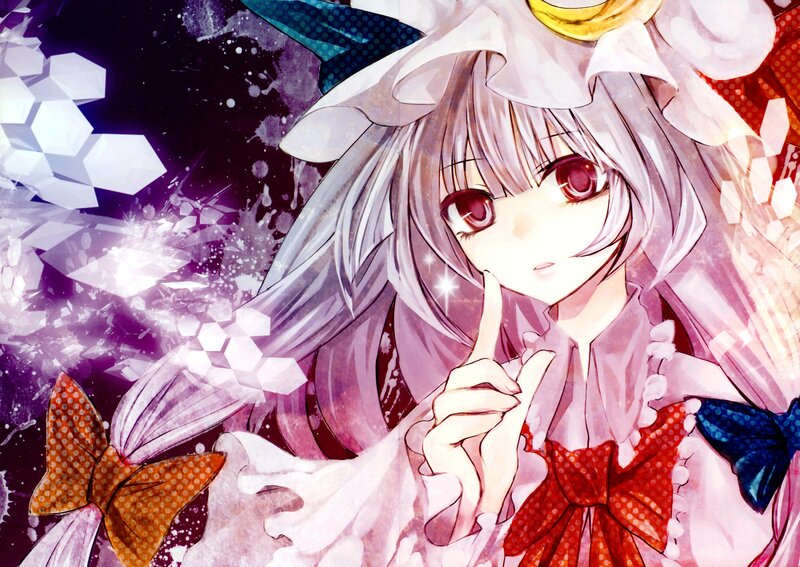 Anime Girl with White Hair — Purple, Dramatic