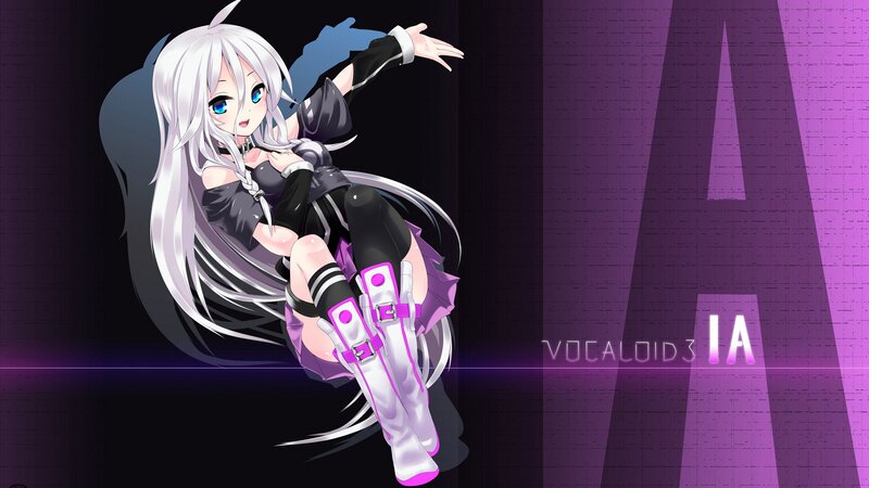 Anime Girl with White Hair — Purple, Dynamic, Digital Art