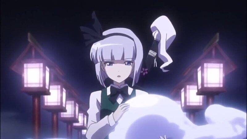 Anime Girl with White Hair — Purple, Mysterious