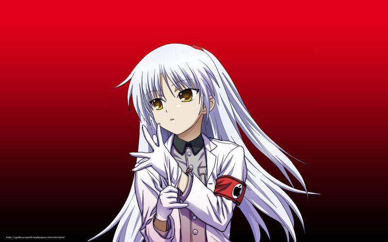 Anime Girl with White Hair — Red, Dramatic, White Hair