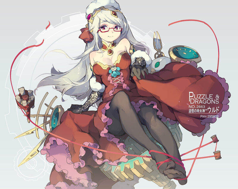 Anime Girl with White Hair — Red, Playful, Digital Art