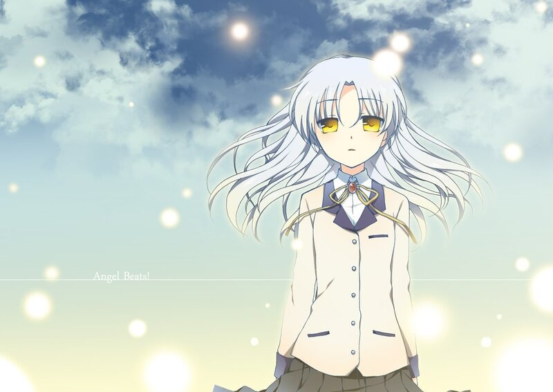 Anime Girl with White Hair — Serene, Afternoon, School Uniform