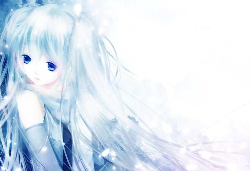 Anime Girl with White Hair — Serene, Ethereal