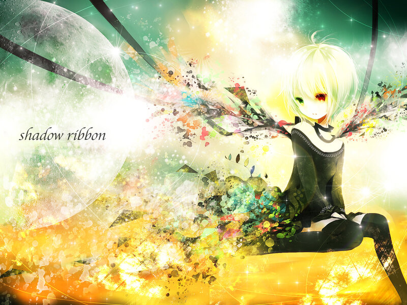 Anime Girl with White Hair — Yellow, Dramatic