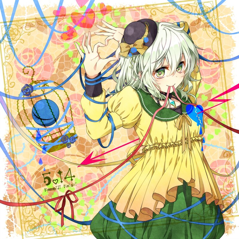Anime Girl with White Hair — Yellow, Playful