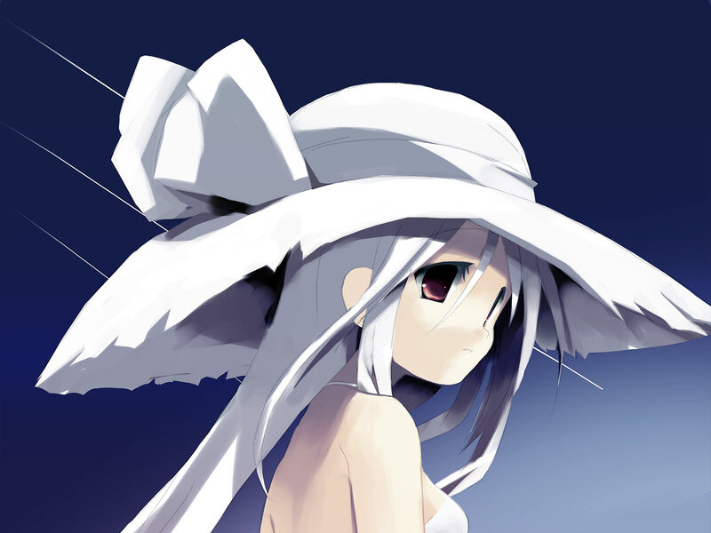 Anime Girl with White Hat — Dramatic