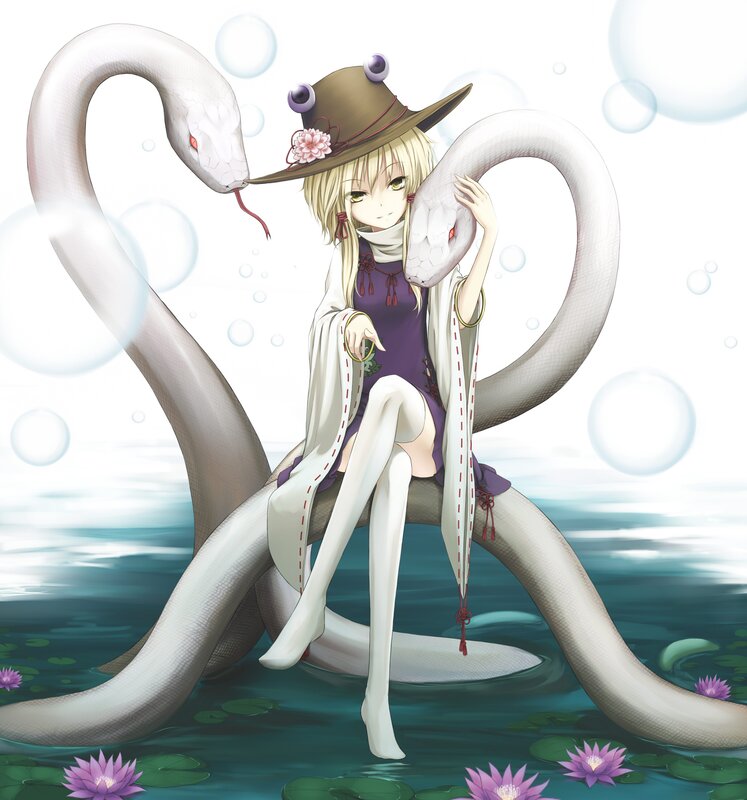 Anime girl with white snake