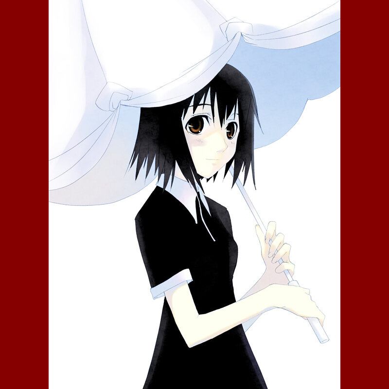 anime girl with white umbrella