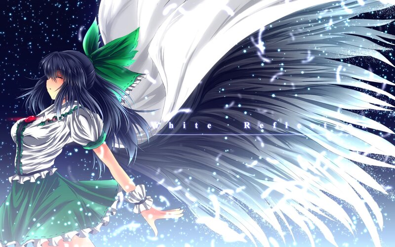 anime girl with white wings