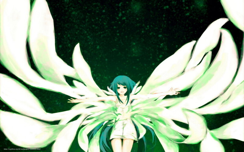Anime girl with white wings