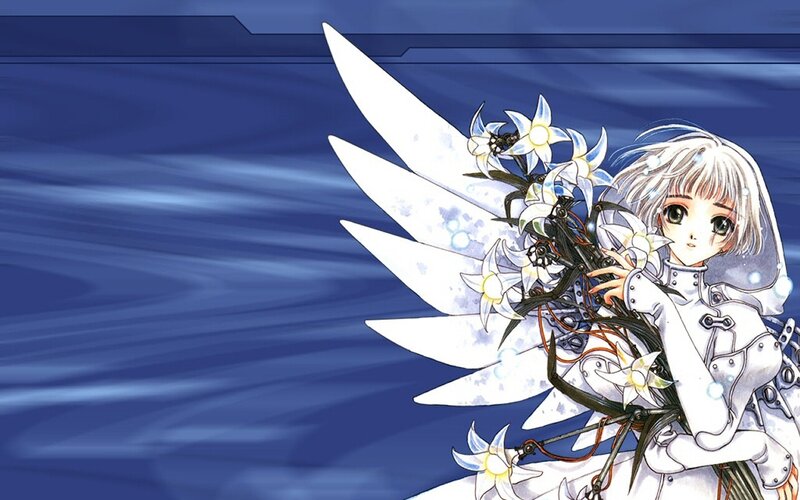 anime girl with white wings