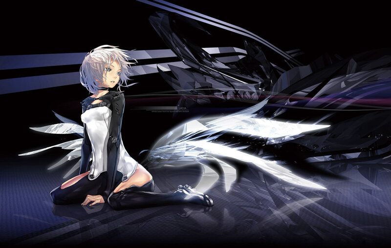 anime girl with white wings