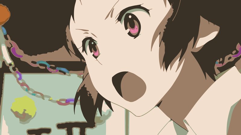 Anime Girl with Wide Eyes — Beige