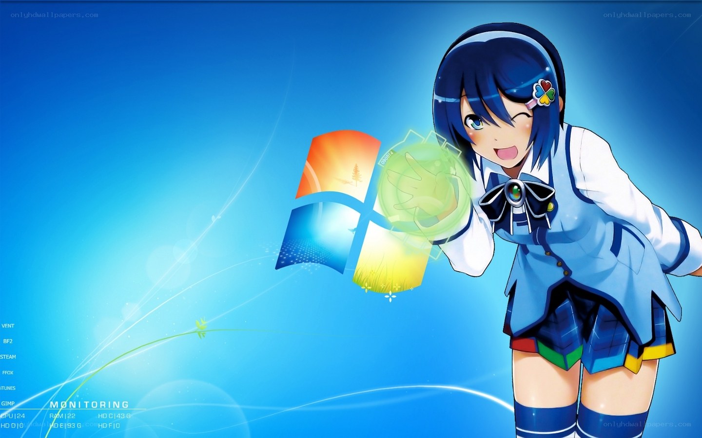 anime girl with windows logo