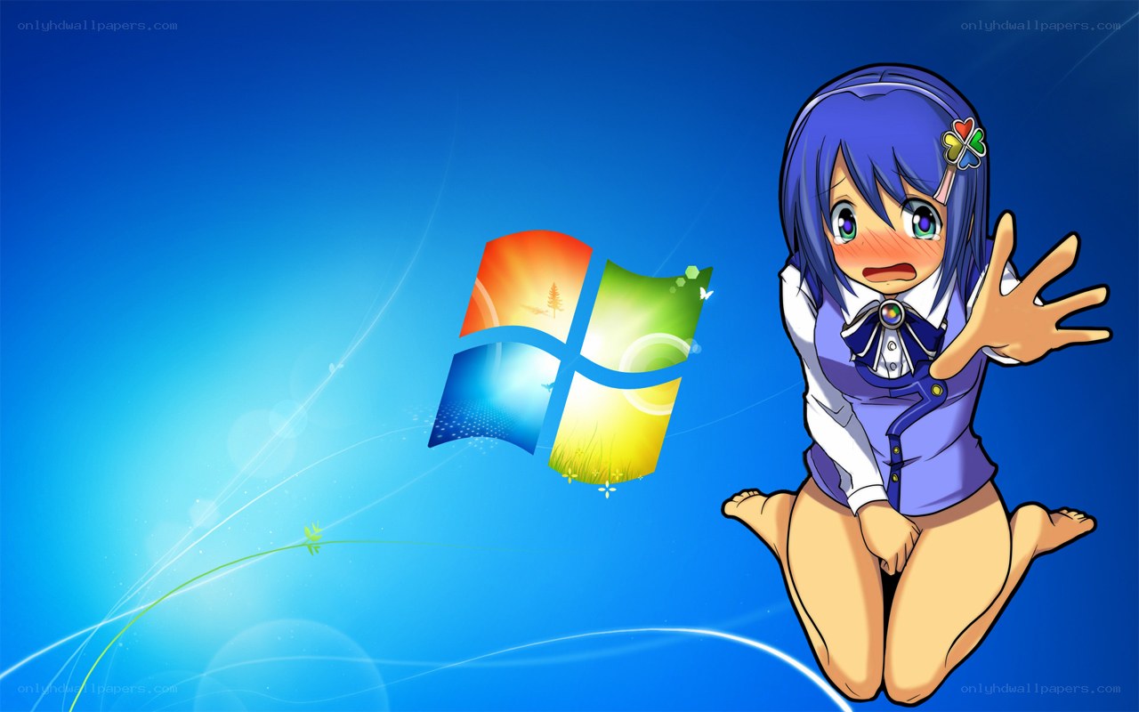 anime girl with Windows logo