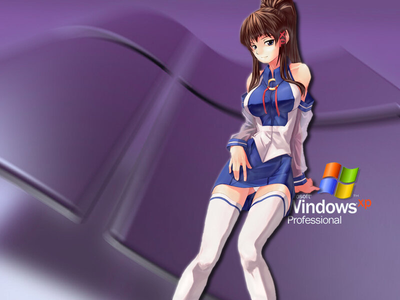 anime girl with windows xp