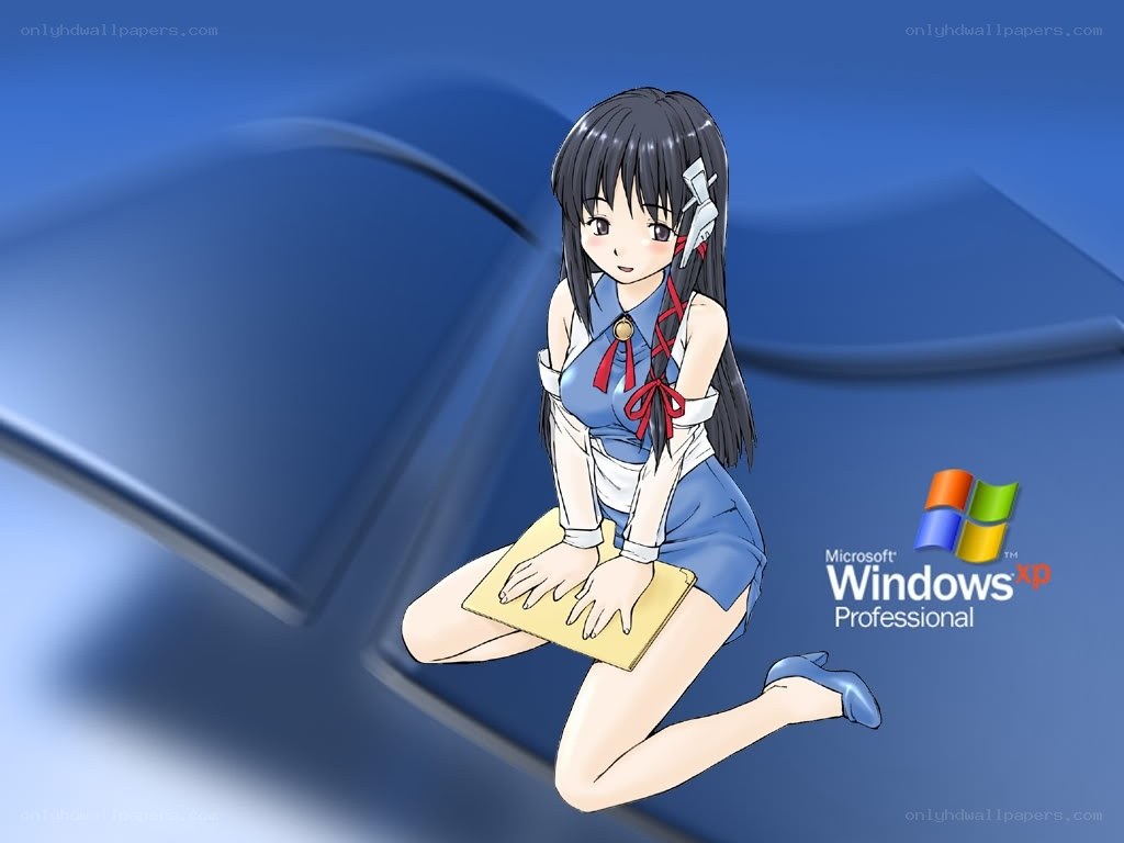 anime girl with Windows XP