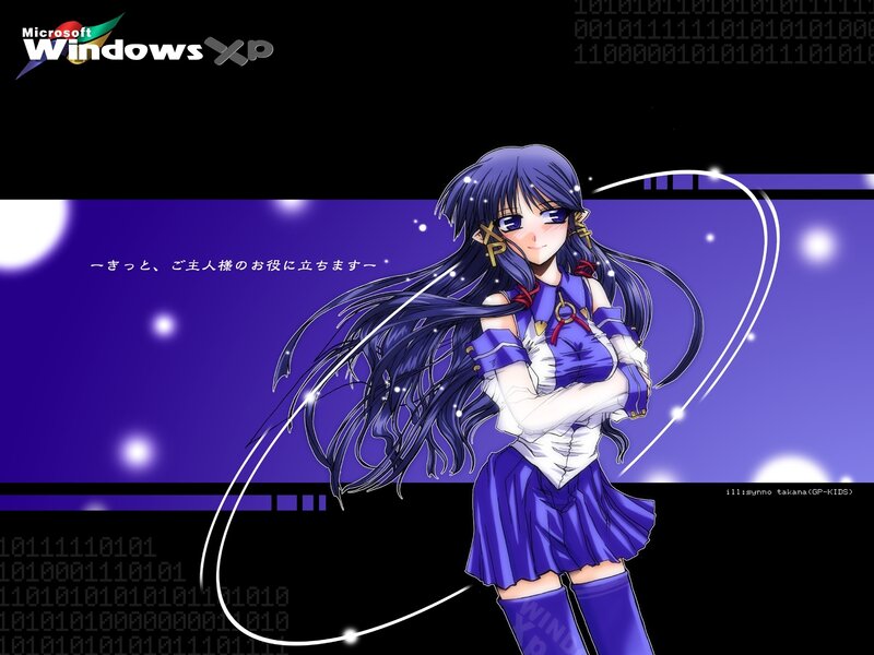 Anime girl with Windows XP