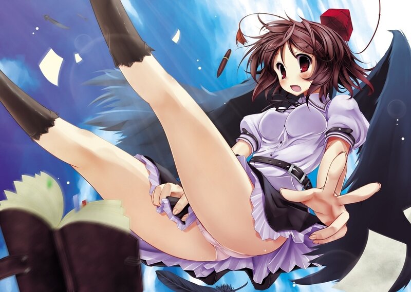 anime girl with wings and book