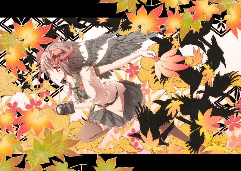 Anime girl with wings and camera