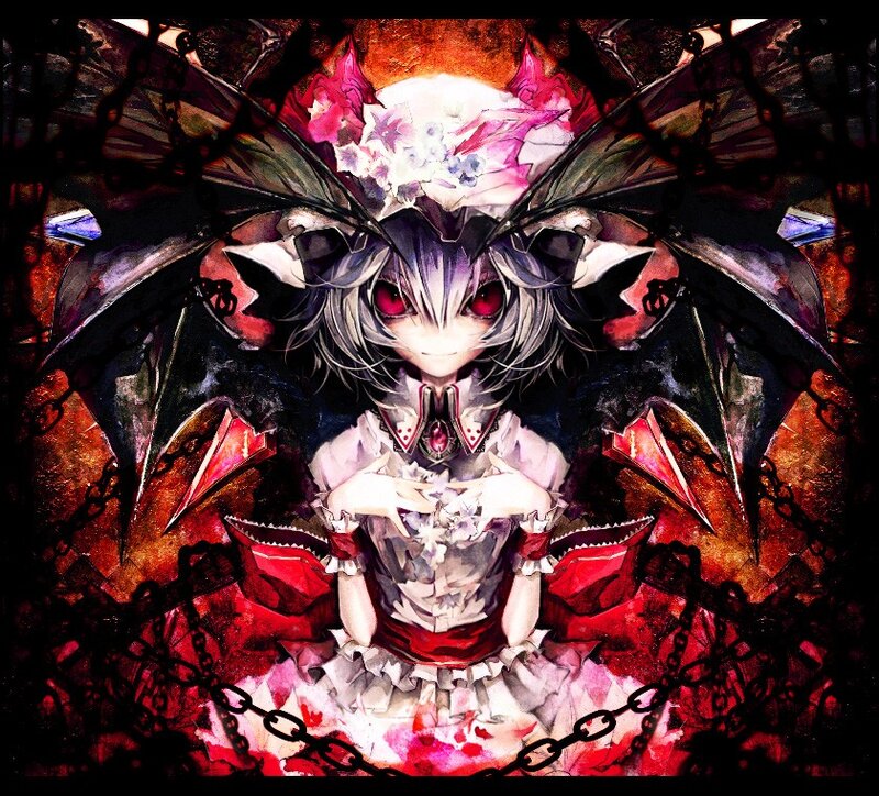 anime girl with wings and chains