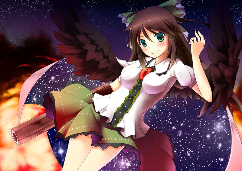 Anime girl with wings and gun