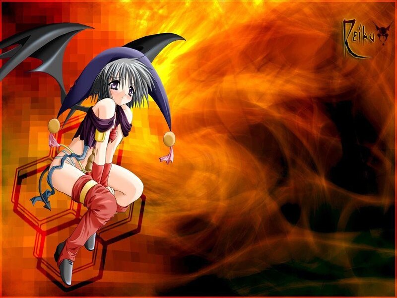 anime girl with wings and hat