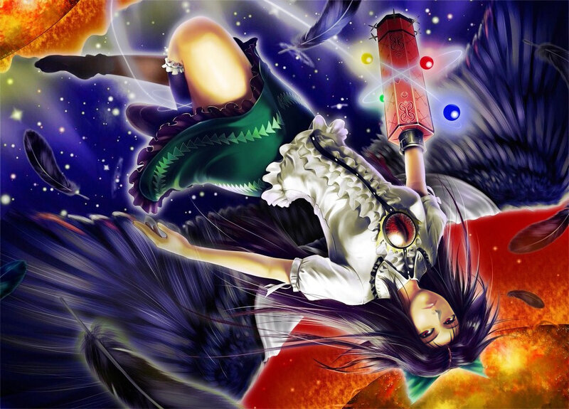 Anime girl with wings and lantern